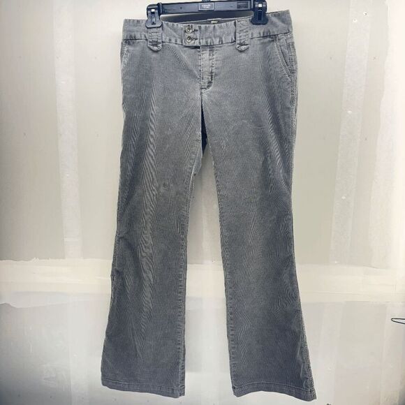 Gap stretch corduroy pants women’s size 8 boot cut flare flap pockets gray 32x32 - Picture 1 of 4